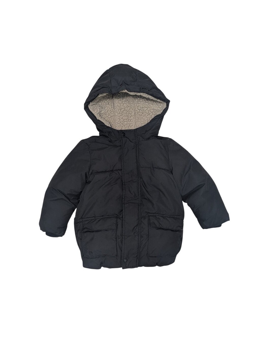 Old Navy Toddler Boy 3T Black Puffer Warm Winter Coat Jacket